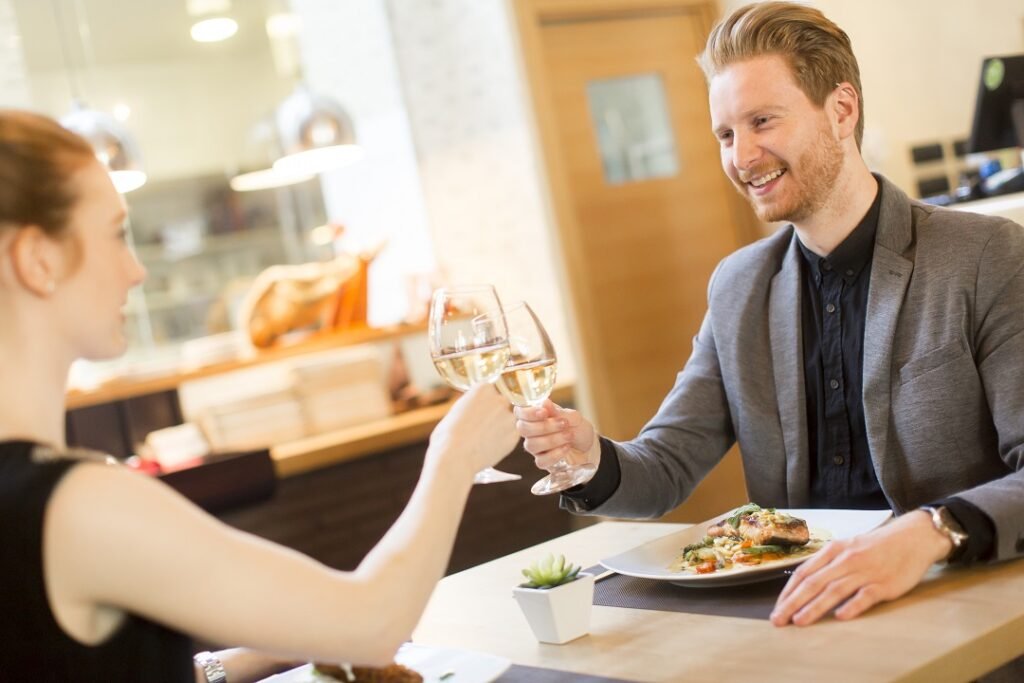 Romantic dinner in restaurant