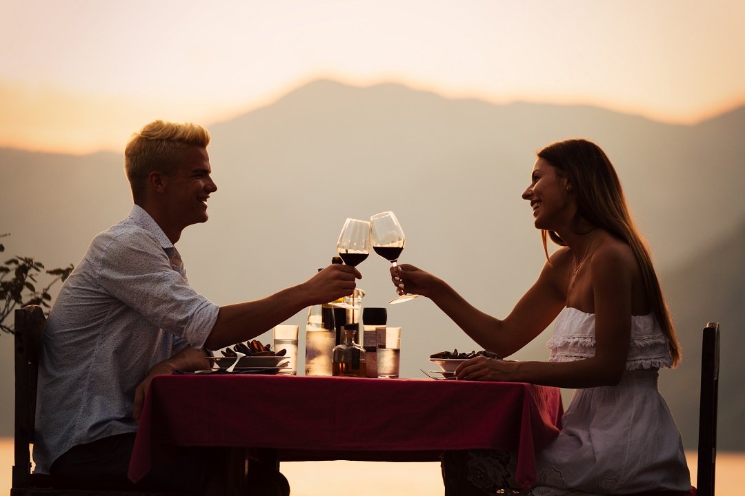 Romantic dinner in restaurant