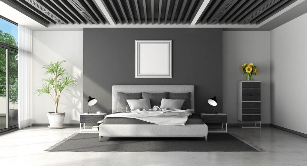 habitación gris decoración