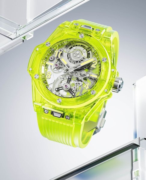 Big Bang Tourbillon Auto relojes para hombre matic Saxem Yellow Neon